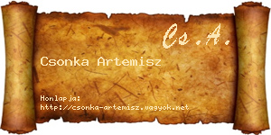 Csonka Artemisz névjegykártya
